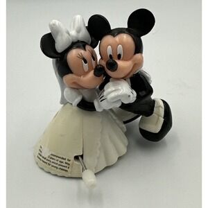 Disney Minnie &‎ Mickey Mouse Bride & Groom Wedding Wind Up Dancing Toy Vintage